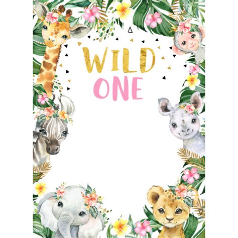 Wild One Birthday Jungle Safari Invitation Zazzle Safari Invitations Wild Ones First Birthdays