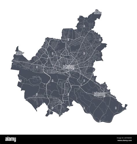 Mapa De Hamburgo Mapa Vectorial Detallado Del Rea Administrativa De