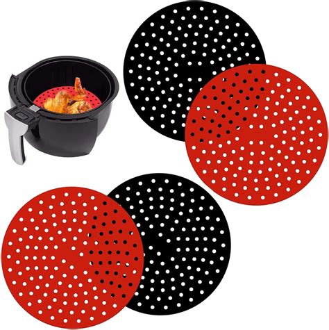 4 Pcs Non Stick Reusable Air Fryer Liners Round 8 Inch Round