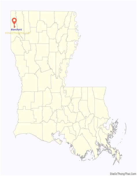 Map of Blanchard town, Louisiana - Thong Thai Real