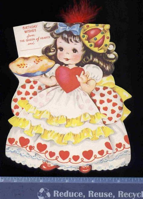 Vintage Queen Of Hearts Card Vintage Queen Of Hearts Birthday