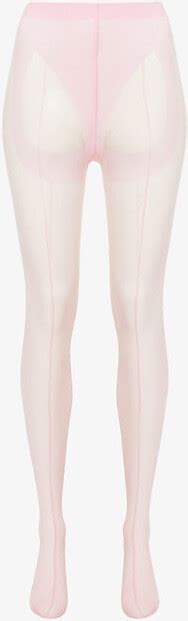 Wolford X Mugler Womens 3188 Pink Exposed Seam Tretch Woven Tights Shopstyle Hosiery