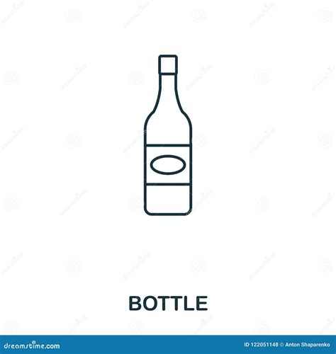 Icono De La Botella Diseño Del Icono Del Estilo Del Esquema Ui Ejemplo