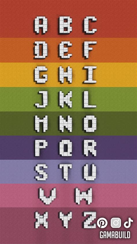 Here's all the alphabet made in Minecraft made for you to replicate in ...