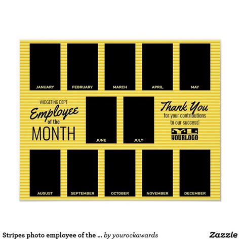 Stripes Photo Employee Of The Month Recognition Poster Zazzle