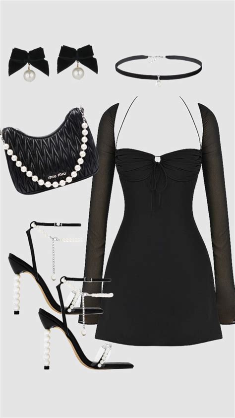 Elegant Little Black Dress With Pearls