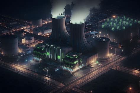 Premium AI Image Futuristic Nuclear Power Plant Neural Network AI