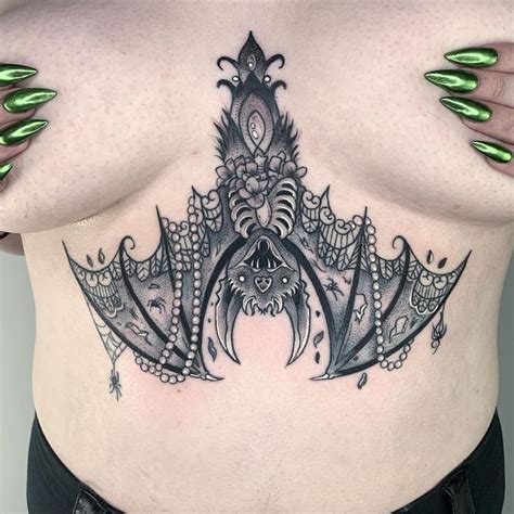 Bat Sternum Tattoo Chest Piece By Galen Bryce In Tattoos