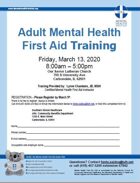 Carbondale Adult Mental Health First Aid Training — Healthy Southern Illinois Delta Network