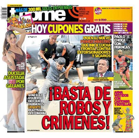 Portada Impresa De Trome Del Jueves 7 De Marzo De 2024 BASTA DE