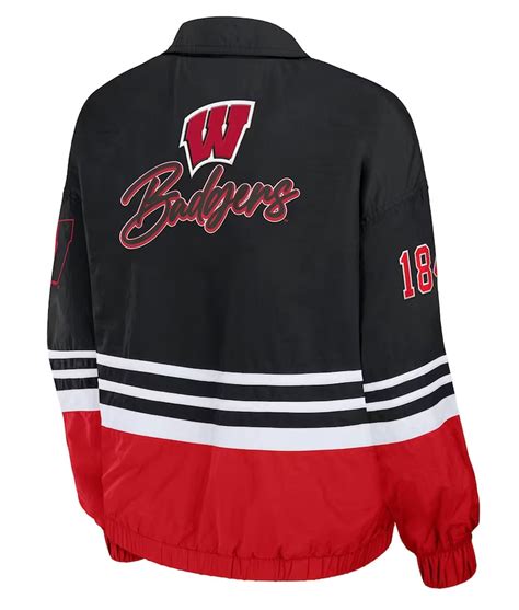 Blackred Wisconsin Badgers Windbreaker Jacket