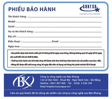 In phiếu bảo hành Các mẫu thiết kế phiếu bảo hành đẹp Hải Âu Printing