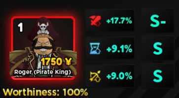 Roger Pirate King Stat GG Anime Adventure AA