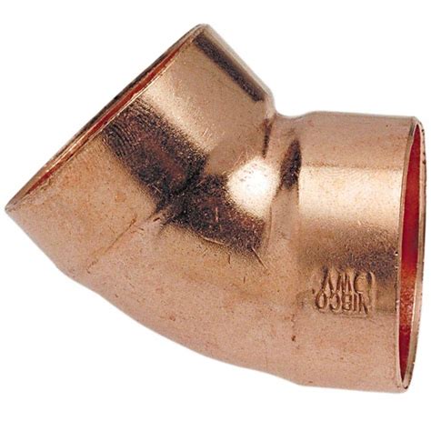 NIBCO 1 1 2 In Copper DWV 45 Degree Cup X Cup Elbow Fitting C906 The