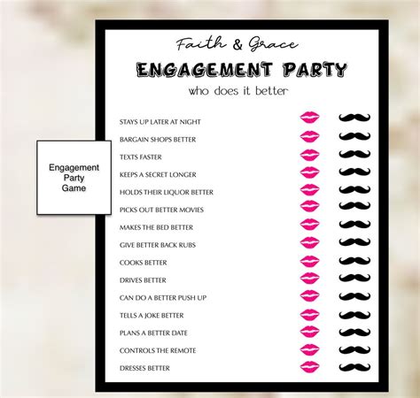 Engagement Party Games Engagement Party Trivia Custom Download Bride ...