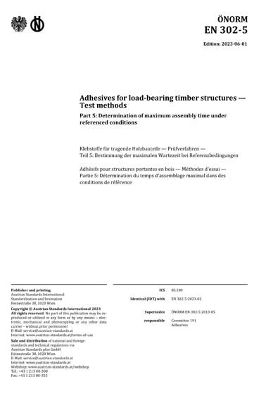 Onorm En Adhesives For Load Bearing Timber Structures