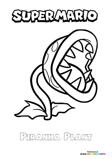 Piranha plant from Super Mario - Coloring Pages for kids