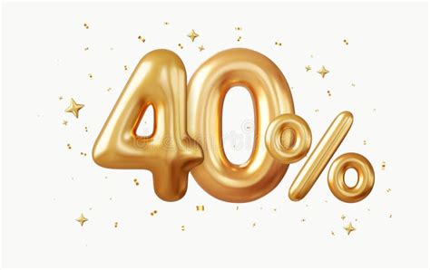 3d 40 Percent Off Discount Stock Illustration Illustration Of Helium