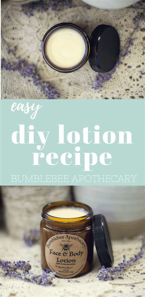 Diy Lotion Recipe Easy Homemade Lotion Bumblebee Apothecary