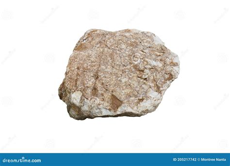 Quartz Stone White Quartzite Rock Isolated On A White Background