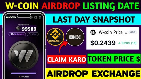 W Coin Airdrop Listing W Coin Airdrop Snapshot W Coin Token Price