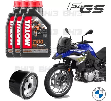 Kit Troca Óleo Bmw F 750 Gs F750 Gs750 Motul 5w40 E Psl635