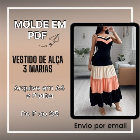 Molde Vestido De Al A Tr S Marias Asmoldes Em Pdf Hotmart