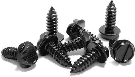 Black License Plate Screws, 8 PCS Stainless Steel Fasteners for License ...