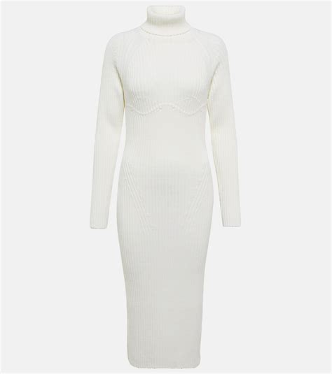 Tom Ford Ribbed Knit Virgin Wool Midi Dress Tom Ford