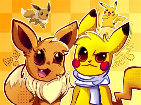 Eevee and Pikachu! by LizyliUwu on DeviantArt