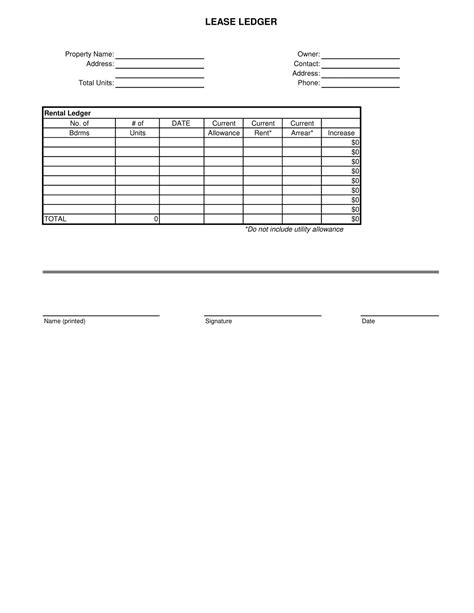 Free Printable Rental Ledger Template Excel Word Pdf Google Sheets