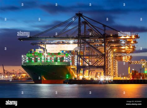 Port Of Felixstowe Port Container Ship With Shipping Containers In Dock