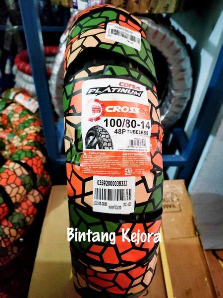 Jual BAN LUAR CORSA PLATINUM CROSS S 100 80 14 TUBELESS UNTUK MOTOR