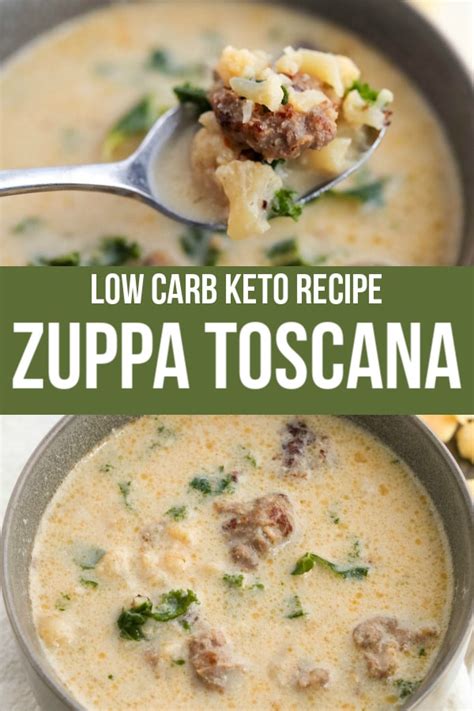 Low Carb Keto Zuppa Toscana Soup Is Filled With Italian Sausage Cauliflower Kale And A