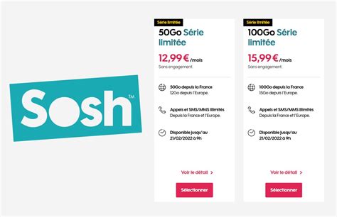 Il y a du nouveau chez Sosh avec deux forfaits 50 et 100 Go à petit prix