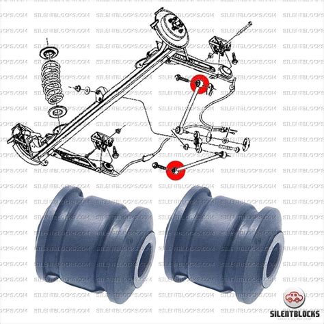 2 Silentblocs bras de liaison arrière PT Cruiser SILENT BLOCKS