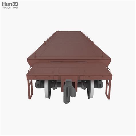 Railroad heavy duty Flatcar 3D model - Train on Hum3D