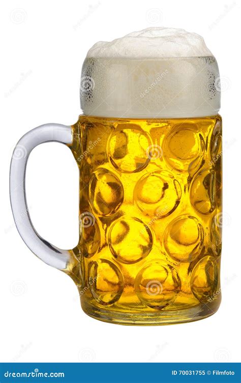 Isolated Big Mug Of Bavarian Lager Beer Stock Image Image Of Hand Cold 70031755