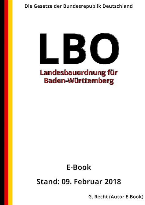 Landesbauordnung für Baden Württemberg LBO E Book Stand 09