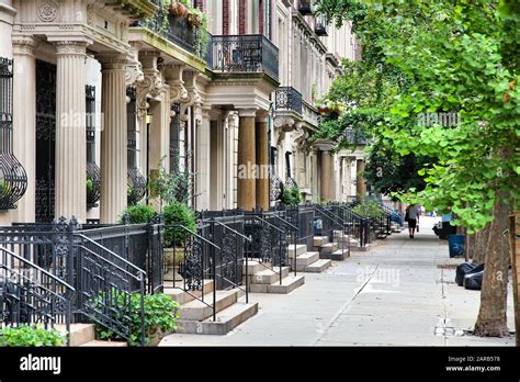 Upper West Side brownstone - New York residential architecture Stock ...