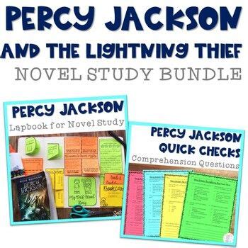 Percy Jackson The Lightning Thief Novel Study Lapbook Comprehension