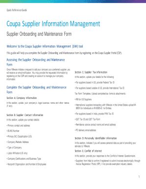 Fillable Online Coupa Supplier Information Management Quick Reference