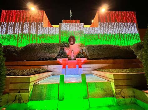 Indian embassy in Riyadh lit in tricolour for India's 75th Republic Day