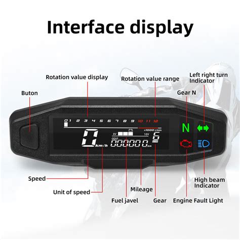 Tacho Motorrad Drehzahlmesser Digital Lcd Kilometerz Hler