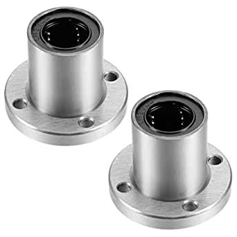 Uxcell Lm Uu Round Flange Linear Ball Bearings Mm Bore Dia Mm Od