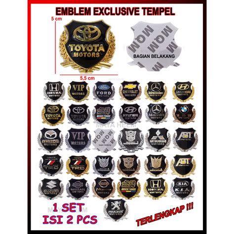 Jual Emblem Logo Mobil Exclusive Bahan Aloy Anti Karat Satu Set Isi