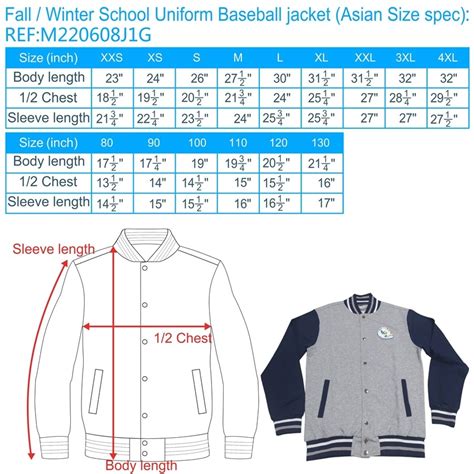 Secondary School Uniform Size Chart Schoolwear Sizing Guide School