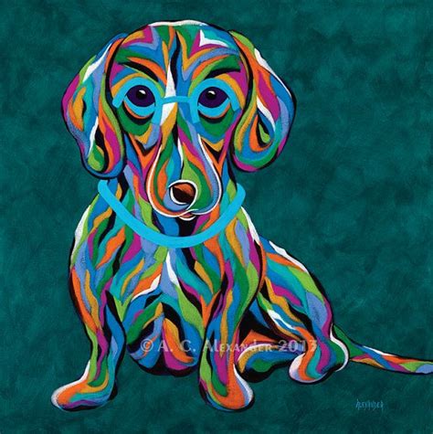 Its All About Me Dachshund Abstract Dog Art Print By Angela Alexander