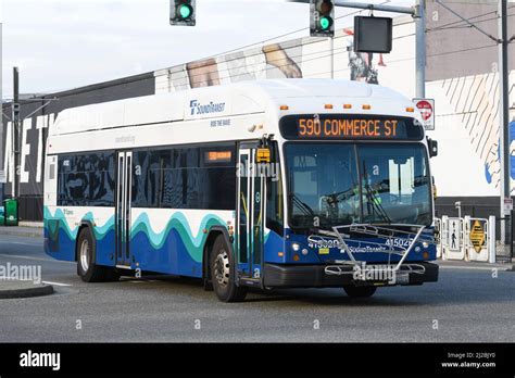 Seattle March 29 2022 Sound Transit Bus Operated By Pierce Transit