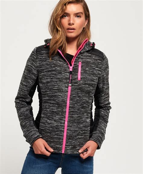 Dames Hybride Storm Hoodie Met Rits En Inzetstukken Donkergrijs